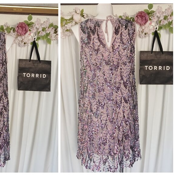 Torrid All Sequins Sleeveless Midi Dress Size 00 - Picture 3 of 4